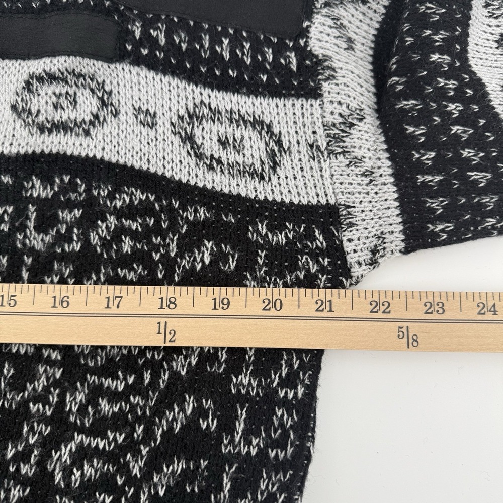 Vintage 80s 90s Y2K Chartwell Knit Sweater Sz Large Leather Chunky Knit - Picture 4 of 9